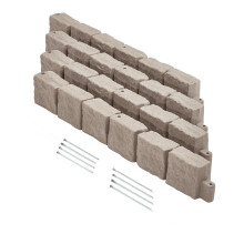 VEVOR Faux Stone Landscape Edging No Dig Garden Edging Border Flexible Blocks for Lawn Edging Flower Beds Driveway Yards with 12 Spikes 4 Pack 2