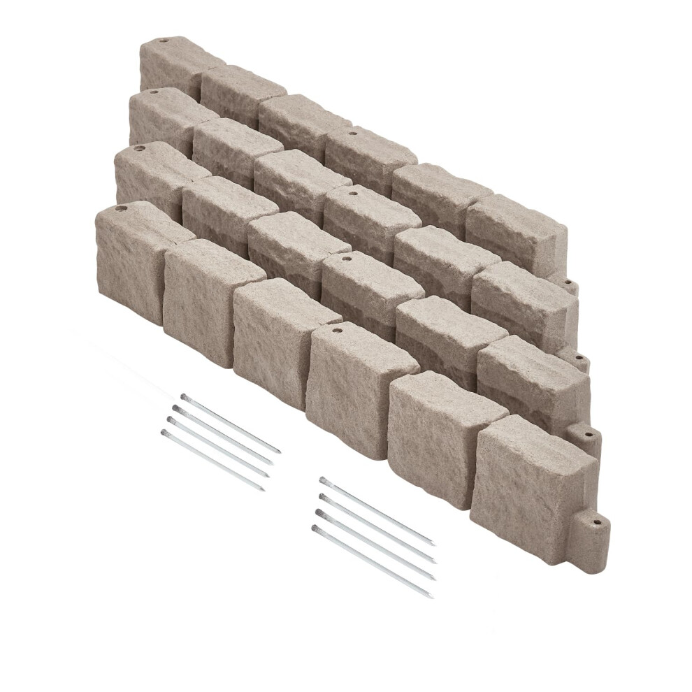 Vevor Faux Stone Landscape Edging No Dig Garden Edging Border Flexible Blocks For Lawn Edging Flower Beds Driveway Yards With 12 Spikes 4 Pack 2