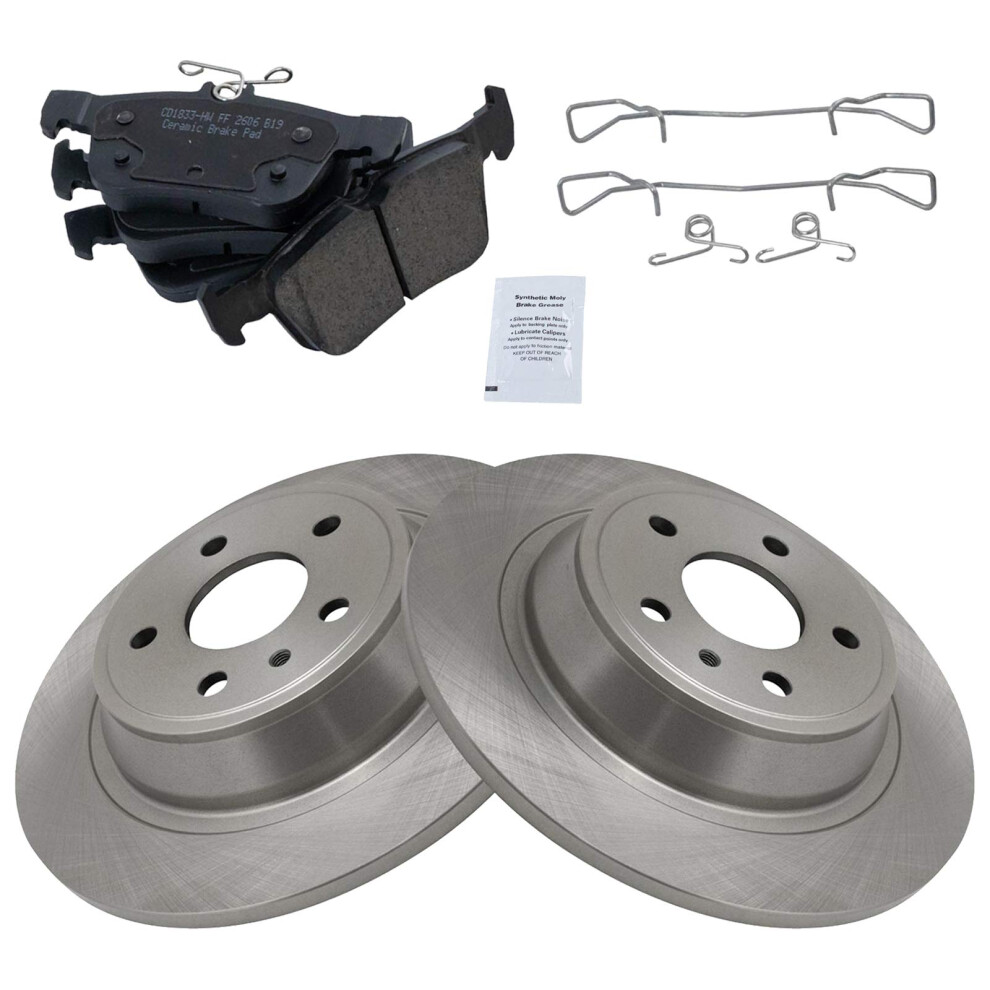 Trq Rear Premium Posi Ceramic Brake Pad & Rotor Kit For Ford Fusion Lincoln Mkz 191213119198