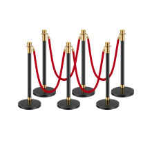 Stanchioni vevor e corde di velluto 6 pezzi barriere di controllo della folla con 4 corde in velluto rosso in acciaio inossidabile posteriore posteri