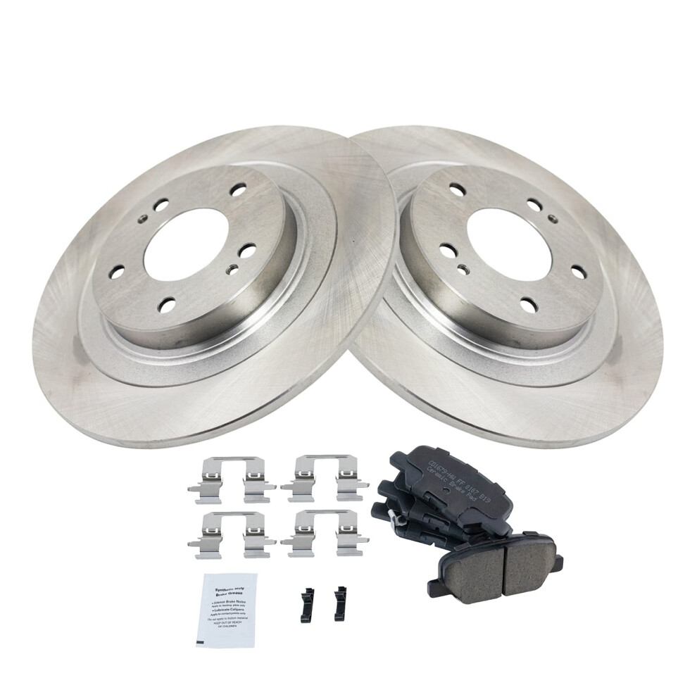 Trq Rear Brake Pad & Rotor Kit Brake Pads Brake Rotor Ceramic Compatible With 2014-2019 Mitsubishi Outlander 2013-2020 Outlander Sport 191213142141