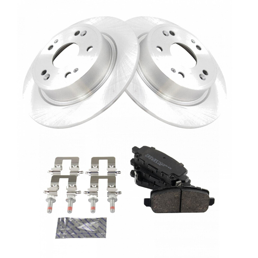 Trq Rear Brake Pad & Rotor Kit Brake Pads Brake Rotor Ceramic Compatible With 2016-2018 Honda Hr-V 191213145272