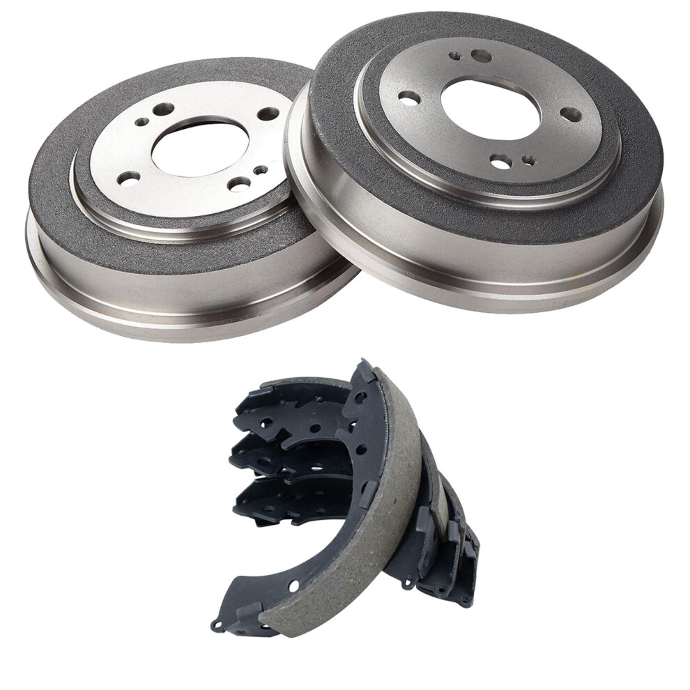 Trq Rear Brake Shoes & 2 Drums Left Lh & Right Rh Kit Compatible With Honda Accord Civic Fit 191213104668