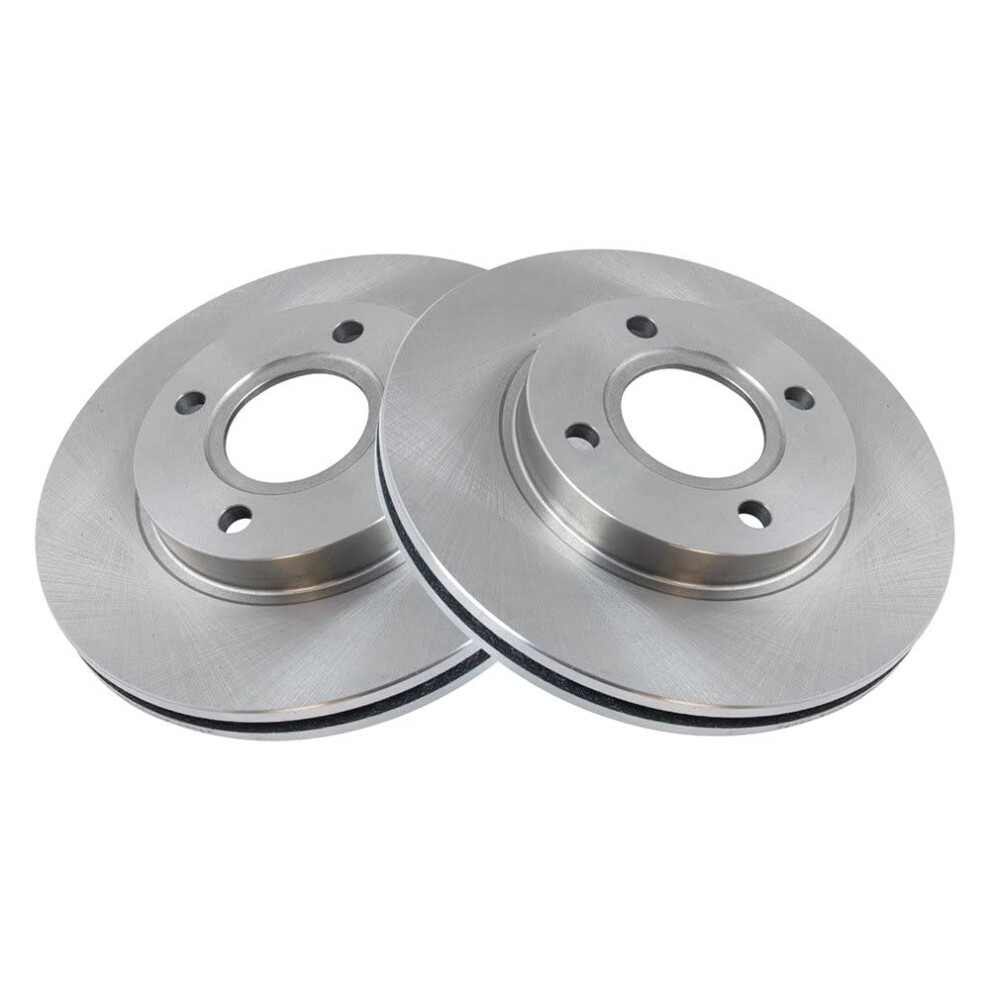 Trq Front Brake Rotors Set Vented Compatible With 2000-2004 Ford Focus 191213753552