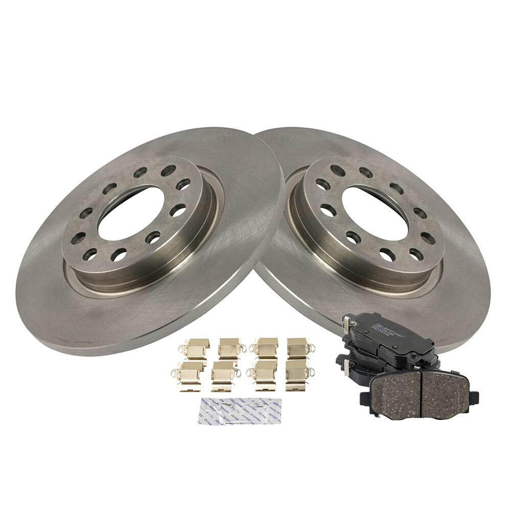 Trq Rear Brake Pad & Rotor Kit Brake Pads Brake Rotor Ceramic Compatible With 2015-2017 Chrysler 200 2014-2021 Jeep Cherokee 191213142059
