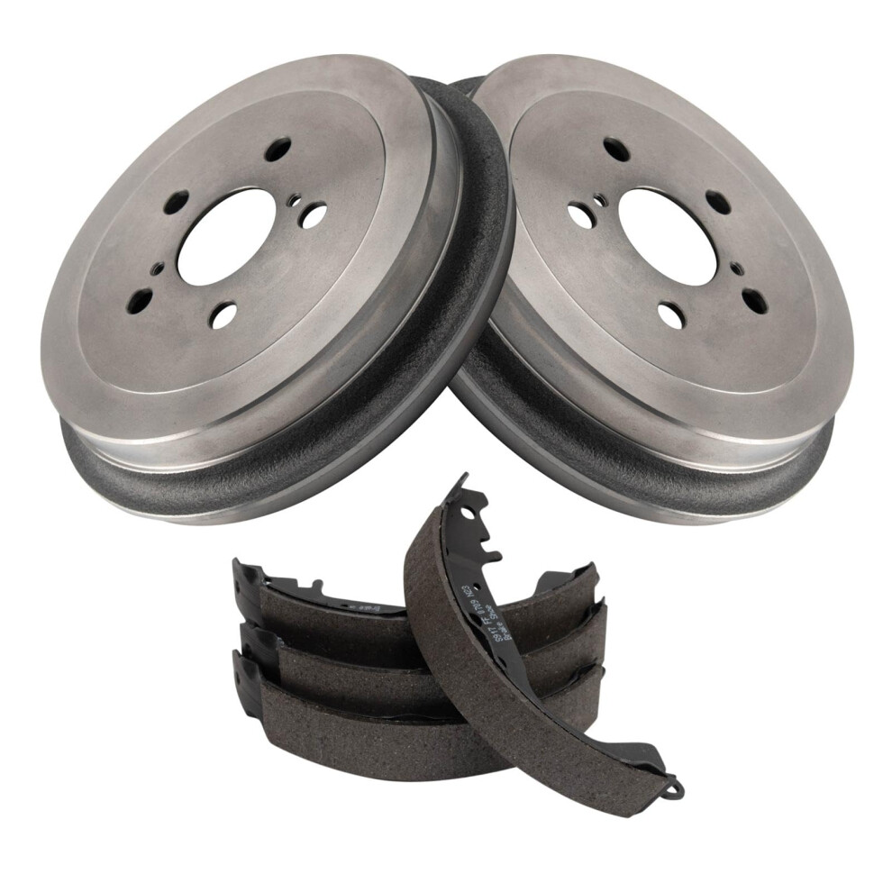 Trq Rear Brake Shoe & Drum Kit Compatible With 2009 Toyota Prius 191213193938