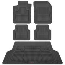 Motor Trend FlexTough Gumowe dywaniki samochodowe z wykladzina bagaznika Wykonczenie dopasowane do wydajnosci oraz wykladziny o duzej wytrzymalosci d