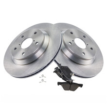 TRQ Rear Brake Pad & Rotor Kit Brake Pads Brake Rotor Ceramic Vented Compatible with 2019-2020 Subaru Forester