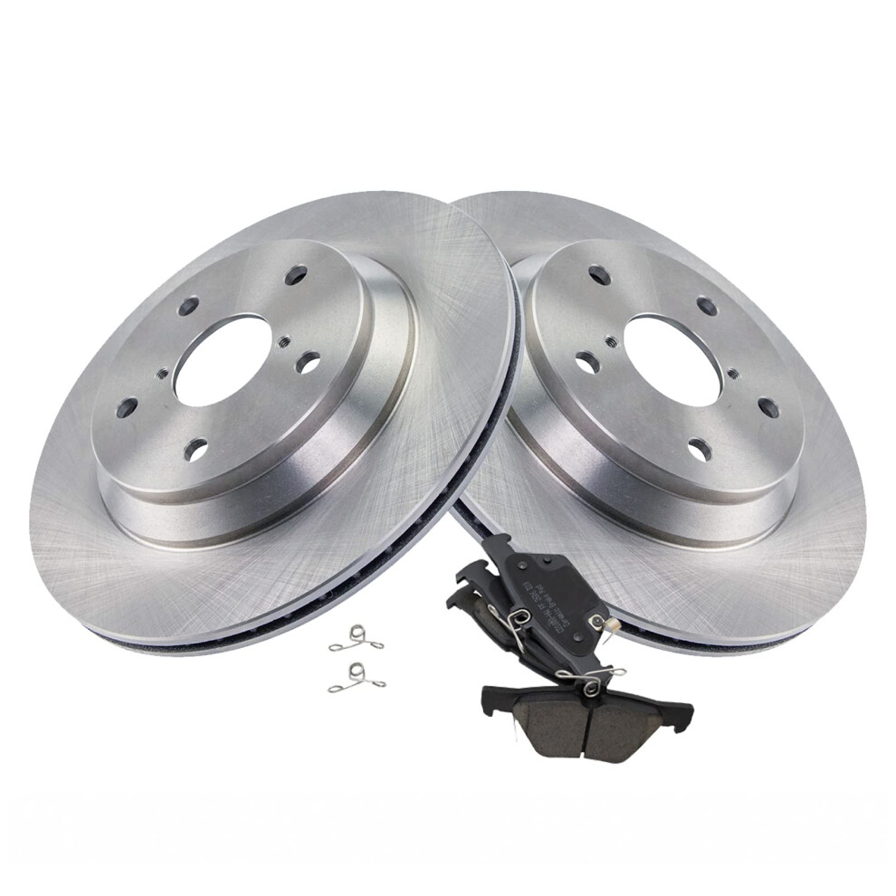 Trq Rear Brake Pad & Rotor Kit Brake Pads Brake Rotor Ceramic Vented Compatible With 2019-2020 Subaru Forester 191213146279