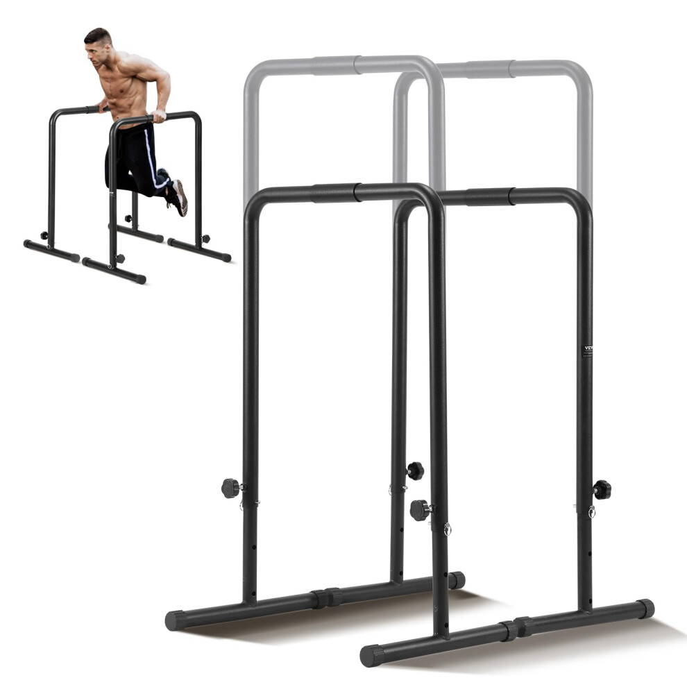 Vevor Dip Bars 440 Lbs Capacity Heave Duty Dip Stand Station With Adjustable Height Fitness Workout Dip Bar Station Stabilizer Parallette Push Up S