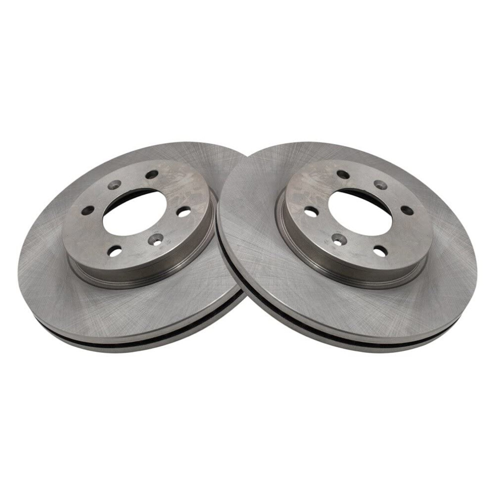 Trq Front Brake Rotors Set Vented Compatible With 2012-2017 Hyundai Accent 2012-2018 Kia Rio 191213783276
