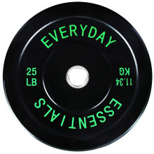 Signature Fitness 2"""" Olympic Bumper Plate Weight Plates with Steel Hub 25LB Single Black