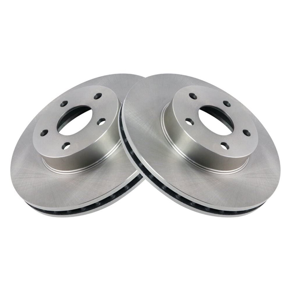 TRQ Front Brake Rotors Set Vented Compatible with 1993-2001 Subaru Impreza 1990-2000 Legacy-image-OPC-PGTBPFS-NEW