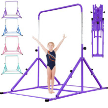 MARFULA Upgrade Foldable Gymnastic Bar with Mat for Kids Ages 3-12  200 lbs Weight Capacity  Gymnastic Kip Bar Horizontal Bar for Kids  Gymnastic Trai