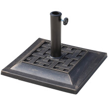 Outsunny 20 lbs Patio Market Paraply Base Stand Harpiks Parasol Holder Firkantet med smukt dekorativt mnster & nem opstning til F1.5 F1.89 stan