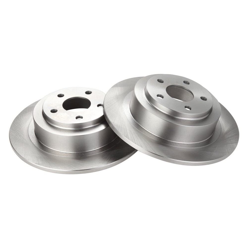 Trq Rear Brake Rotors Set Solid Compatible With 2003-2006 Subaru Baja 2000-2004 Legacy Outback 191213752470
