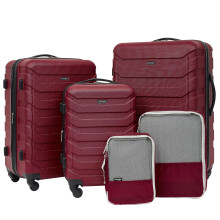 Wrangler Miami Luggage & Packing Cubes  Red  5 Piece Set