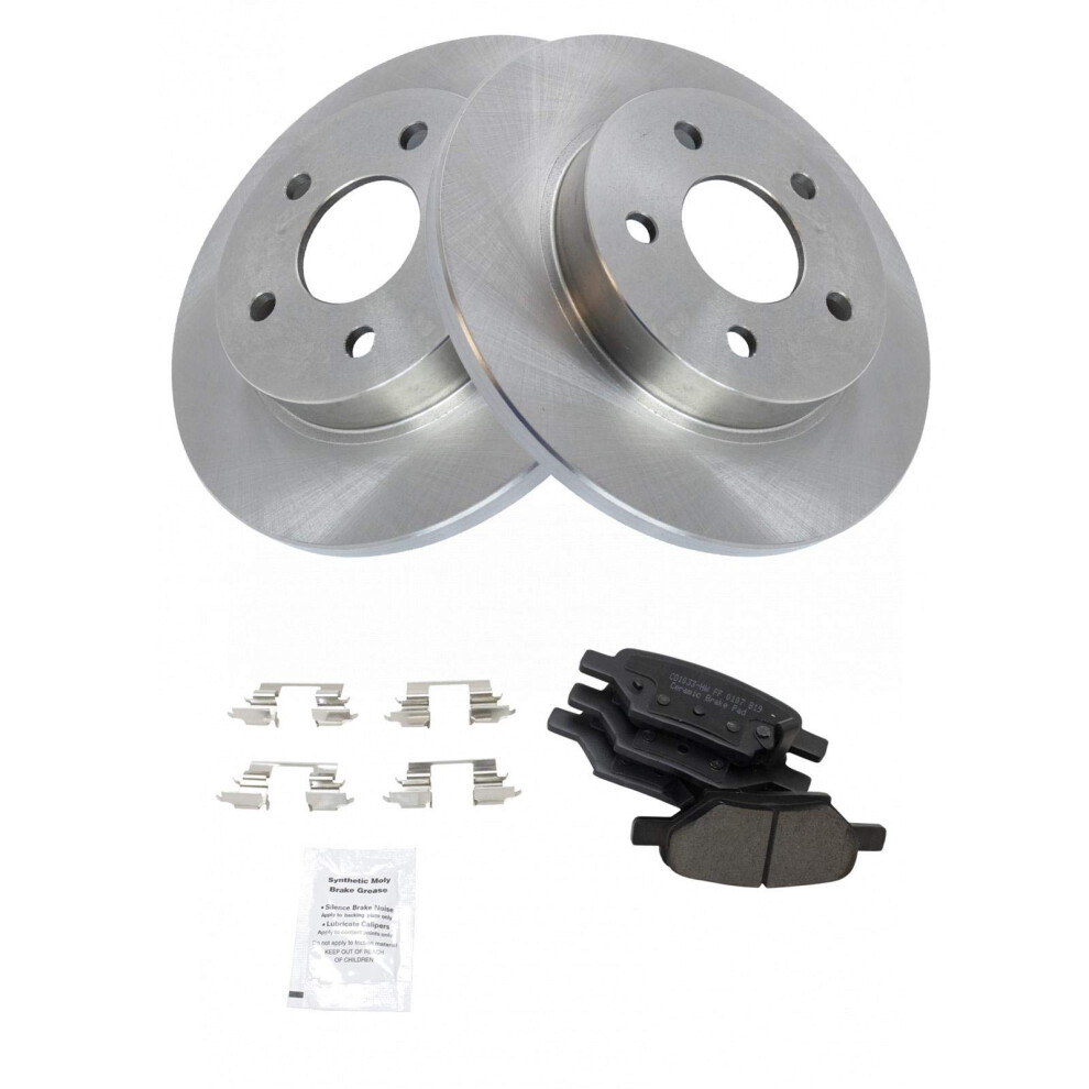 Trq Bremsbelag- Und Rotorsatz Fur Die Hinterachse, Bremsbelage, Bremsrotor Aus Keramik, Kompatibel Mit 2005 2007 Chevrolet Cobalt, 2008 2010 Hhr,-image