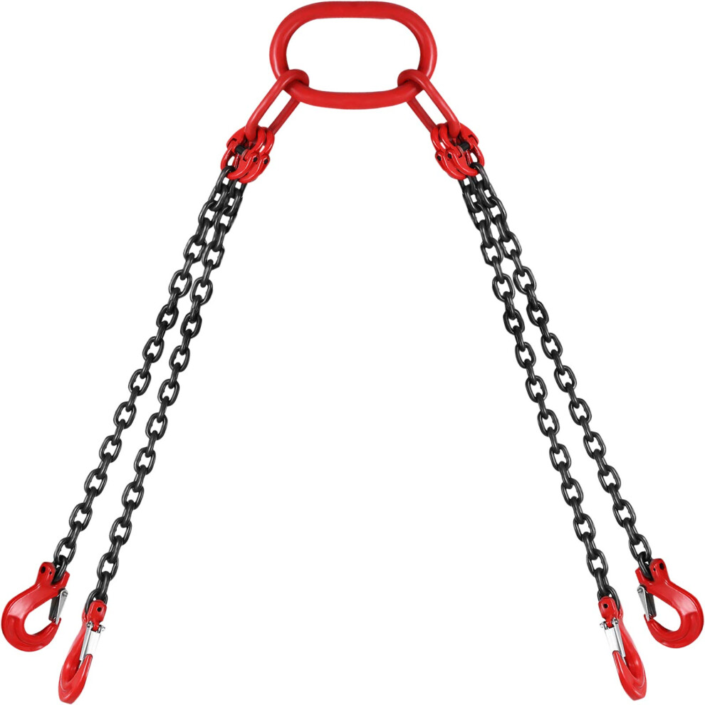 VEVOR Chain Sling 5/16 Inch X 5 Ft Chain Sling for Engine Hoist G80 Alloy Steel Lifting Sling Chains 3 Ton with 4 Leg Grab Hooks