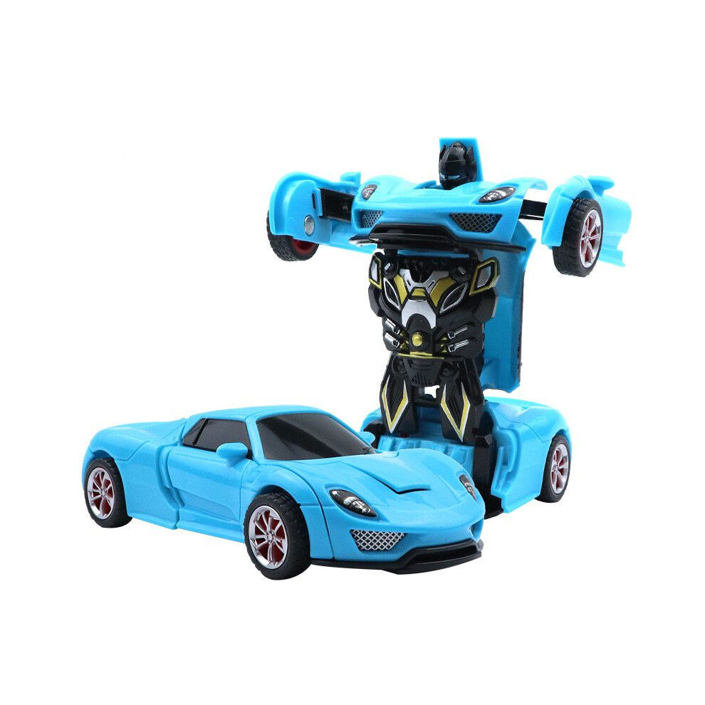 (Blue) Robot 2in1 Deformation Car Toy Early Education For Children Christmas Gift Boys