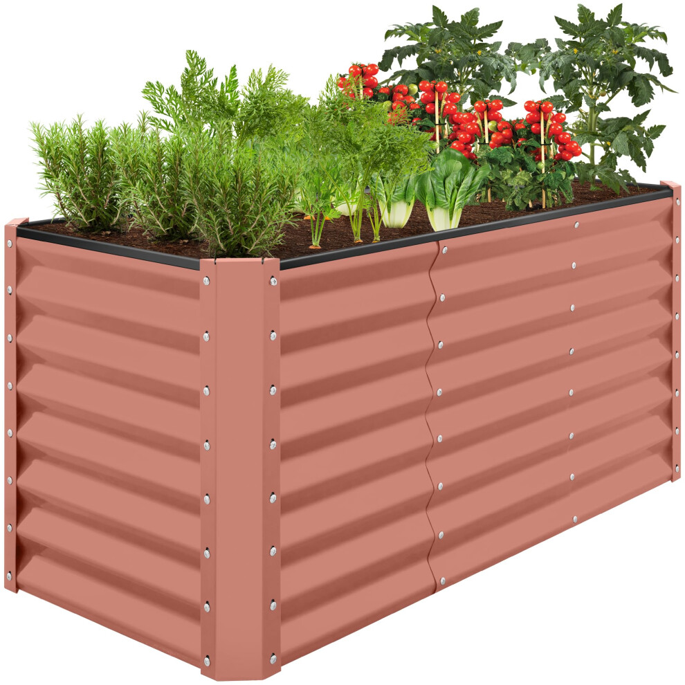 Best Choice Products 4X2X2Ft Hochbeet Aus Metall FüR Den AußEnbereich, Pflanzkasten Mit Tiefen Wurzeln FüR GemüSe, Blumen, KräUter Und Sukkulente-image