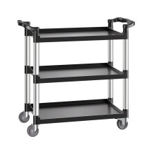 Carrello di utilit vevor 500 libbre Capacit di carico carrello in plastica in 3 livelli con ruote girevoli a 360 (2 con freni) 31,1 x 19,3 pollici