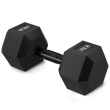 Fitvids Gummibelagd Hex Dumbbell, Handvikter med Antiglidande Handtag för Hemgym, 30LB