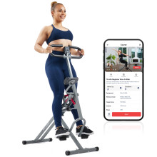 Sunny Health & Fitness Row-N-Ride Pro-Smart Squat Assist Trainer Full Body Fitness Machine Easy Setup Rower Glute & Leg Cardio Workout Included Sun