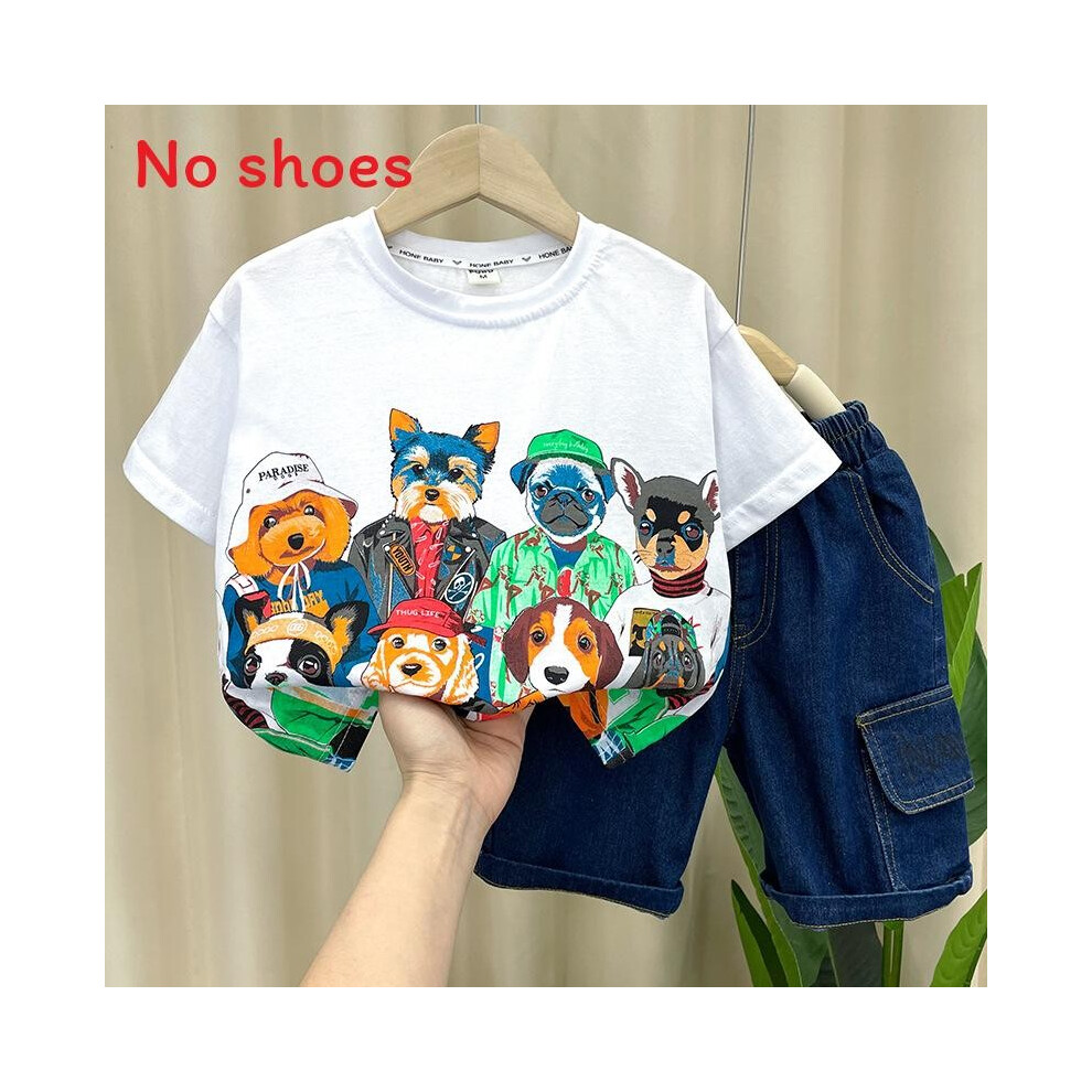 (130 cm) Vibrant Summer Boys Clothing Set Trendy Cartoon Style Short Sleeve Top And Pants Short-image-OPC-PGTBX5V-NEW