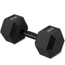 Fitvids Gummibelagd Hex Dumbbell, Handvikter med Anti-Slip Metallhandtag för Hemgym, Flera Storlekar, 35LB Enstaka
