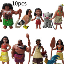 (Style A) Figurine 10pcs Moana Anime Statuary Cake Ornament Christmas Toys Gifts Garnish