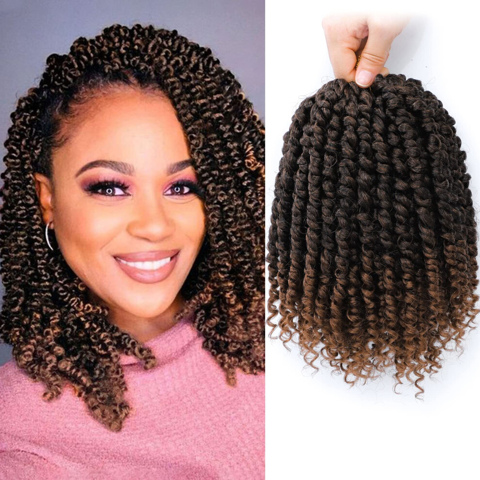 Stï¿½Djepunkt Unisex Black Fulcrum Passion Twist Hair 8 Inch 8 Packs Pre-Twisted Passion Twist Crochet Hair For Women Soft Passion Twist Curly Crochet Hair Pre Looped P