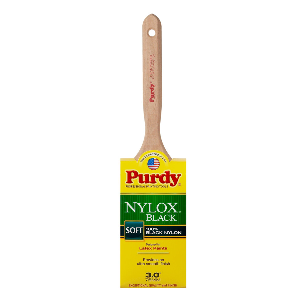 Purdy 144316130 Nylox Black Series Nylo-Peacock Flat Trim Paint Brush  3 inch