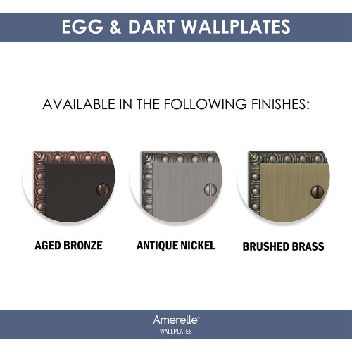 Amerelle 90TAN Egg & Dart Wallplate 1 Toggle Antik Nikkel 2