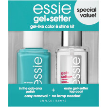 Zestaw lakierσw do paznokci essie Gel Aqua Blue Lakier do paznokci + warstwa wierzchnia In-The-Cabana 0,46 uncji kazdy