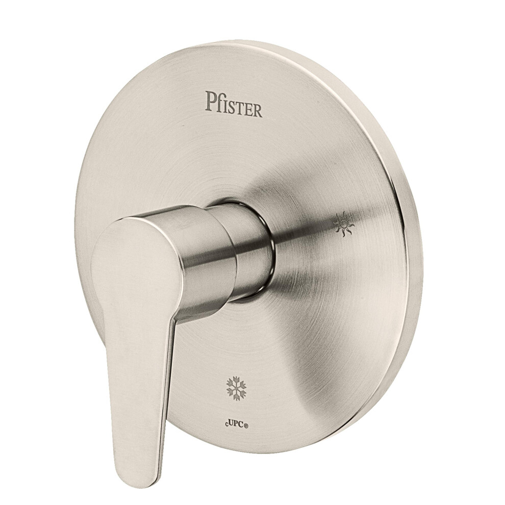 Pfister Pfirst Modern Valve Trim Only (Valve Body Sold Separately) Single Handle 1-Hole Brushed Nickel Finish R89040k 038877621646