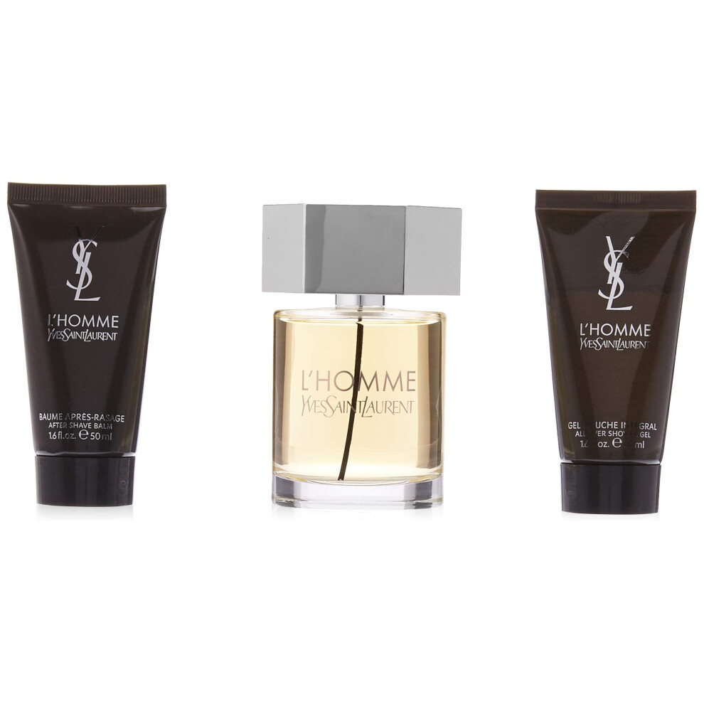 Yves Saint Laurent L'Homme Men Gift Set (Eau De Toilette Spray  After Shave Balm and All Over Shower Gel)