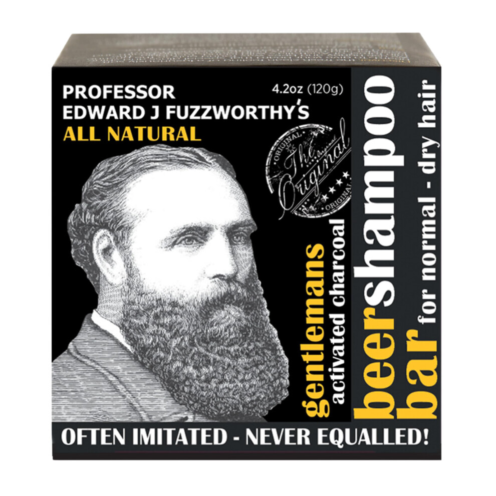 Professor Edward J F Professor Fuzzworthy's Beard & Hair Hemp Shampoo Bar - Unscented For Sensitive Skin - Normal Dry Oily Hair 4.2Oz