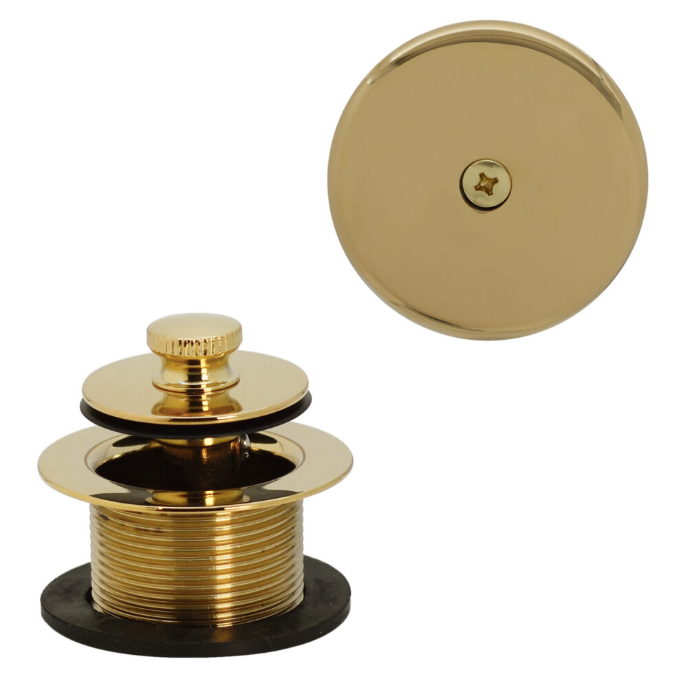 Westbrass Twist & Close Tub Trim Set With One-Hole Overflow Faceplate Polished Brass D94-01 747028820011