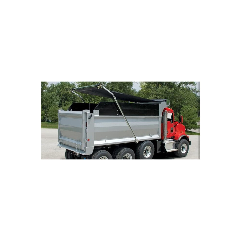 Mytee Products 7' X 21' Black Asphalt Vinyl Dump Truck Tarp With Double Pocket & Grommets - 18Oz Vinyl Waterproof Dump Trailer Tarp To Prevent Load Sp 880117794258