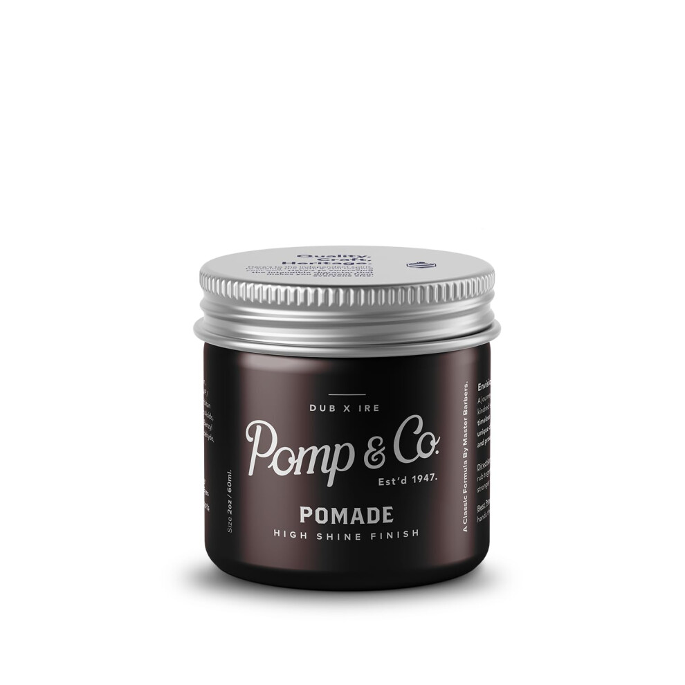 Pomp & Co. Trimmaus Pomp & Co High Shine Pomade Mens Styling Pomade For A Medium Strong Hold With A Wetlook Finish Water Based Pomade 60Ml