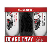 Beard Envy Kit von Billy Jealousy für Männer – 3-teiliges Set mit 3 oz Bartwäsche, 3 oz Bartkontrolle, Bürste