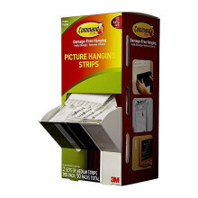 Command Picture Hanging Strips Cabinet Pack Removable Holds Up to 6 Lbs Per Pair 0.75 X 2.75 White 4/Set 50 Sets/Carton