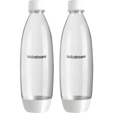SodaStream 1L confezione doppia, bottiglia sottile lavabile in lavastoviglie (bianca)