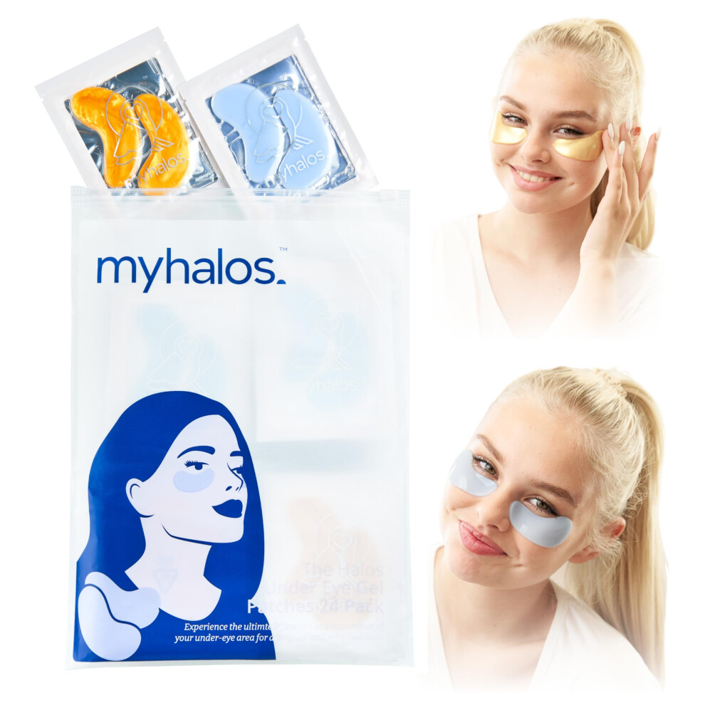 Myhalos Dark Eye Masks For Circles And Puffiness & Eye Patches For Wrinkles Duo- 24 Under Eye Patches For Puffy Eyes Circles - Eye Mask Skincare