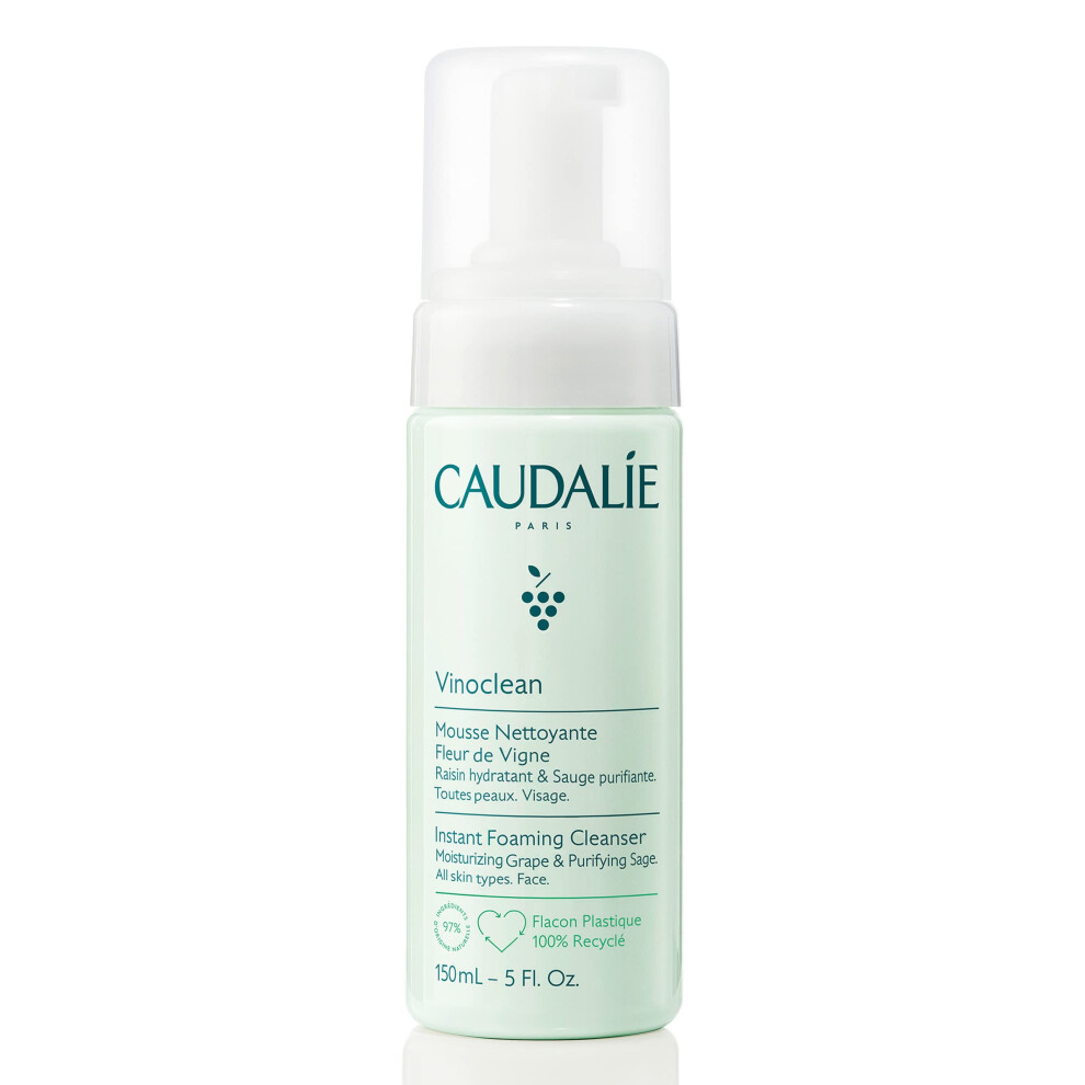 Caudalie Instant Foaming Cleanser: Daily Facial Cleanser that Cleanses  Soothes  Reduces Redness  5 Fl Oz