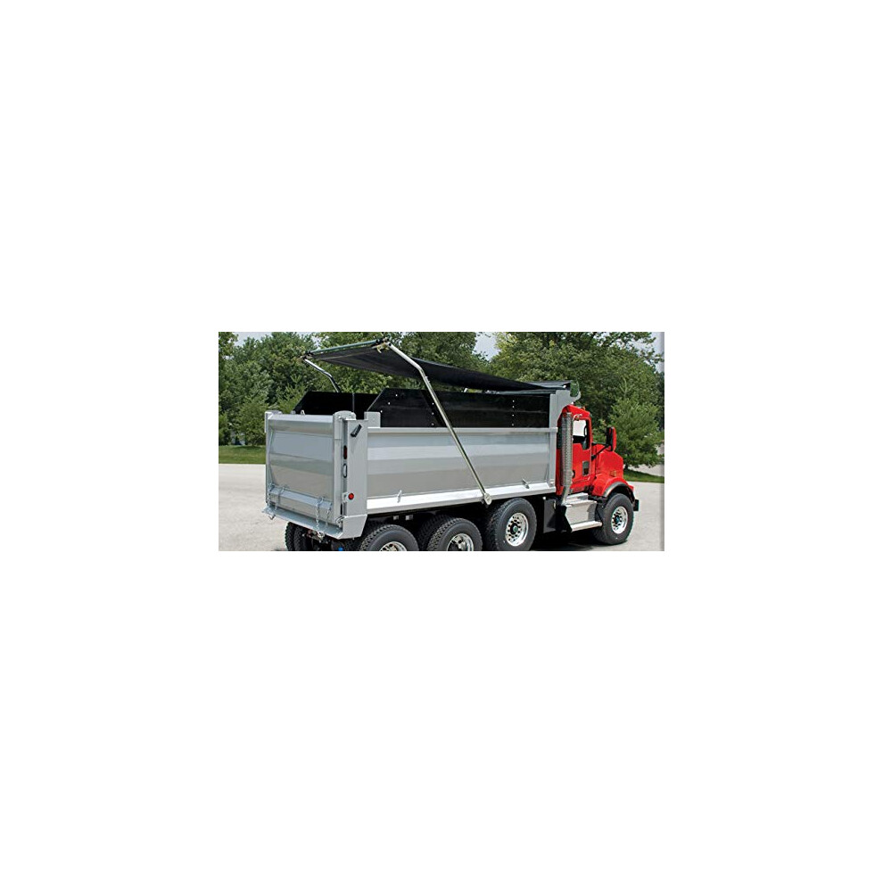 Mytee Products 7' X 18' Black Asphalt Vinyl Dump Truck Tarp With Double Pocket & Grommets - 18Oz Vinyl Waterproof Dump Trailer Tarp To Prevent Load Sp 880590998686