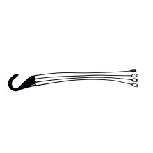 Vervangende 4 strengen plastic hangers voor 12"""" hangende manden - set van 5 (zwart)