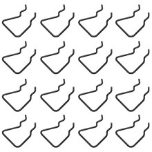 Kyuionty 16Pcs Pegboard Plier Holders Stainless Steel Double Loop Pegboard Hooks Black Shelving Display Hooks for Shop Store Supermarket Hanging To
