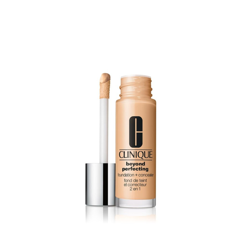 Clinique Beyond Perfecting Liquid Lightweight Full Coverage Foundation + Concealer For Dry Combination to Oily Skin Types  Biscuit  1 Fl Oz